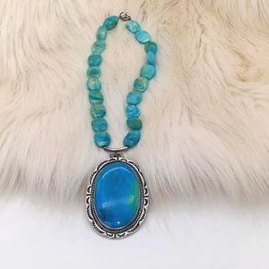 Authentic Chimney Butte Santa Fe Artist Sterling Silver Turquoise Necklace